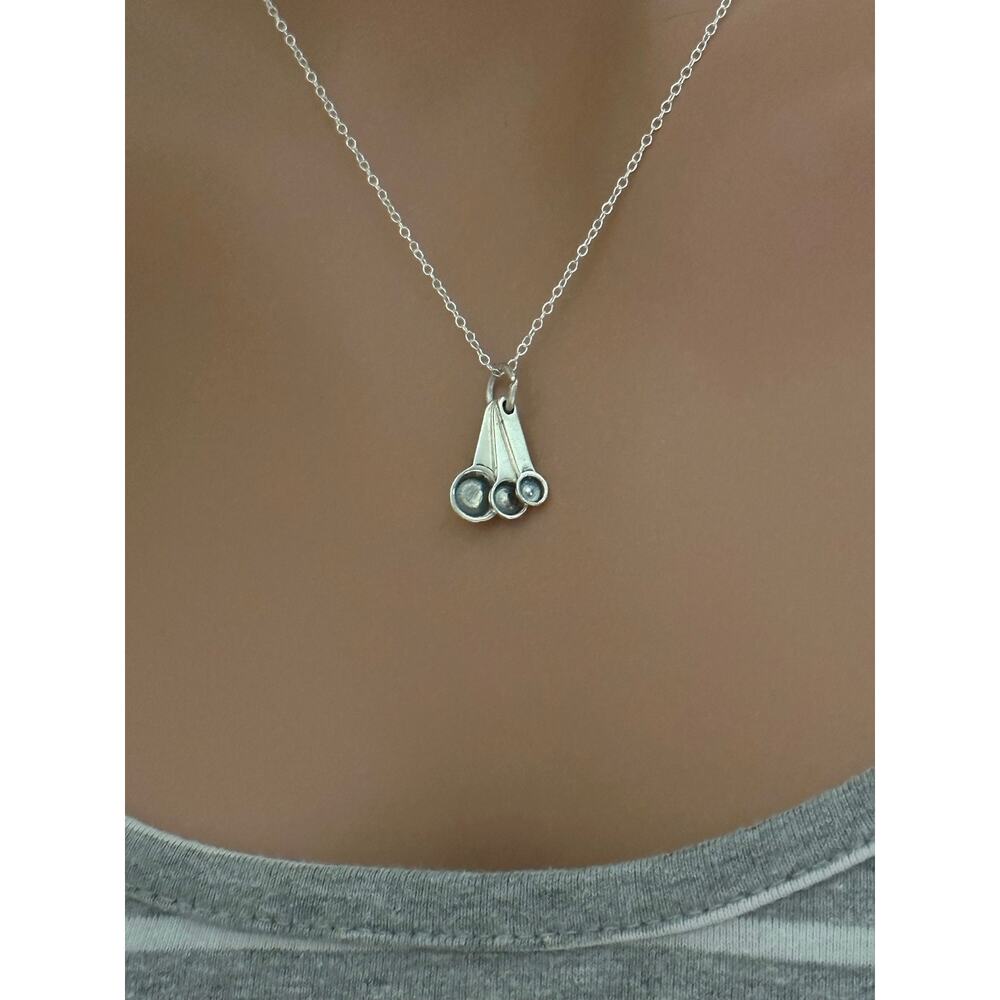 Sterling Silver Oxidized Measuring Spoons Necklace